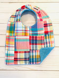 Bright Multicolored Madras Bib