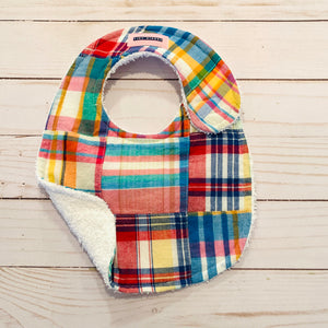 Bright Multicolored Madras Bib
