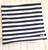 Navy Blue & White Stripe Knit Blanket