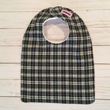 Navy Plaid Bib