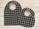 Navy Plaid Bib