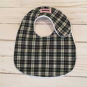 Navy Plaid Bib