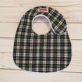 Navy Plaid Bib