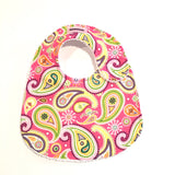 Bright Pink & Yellow Paisley Bib