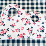 Roses on White Baby Bib