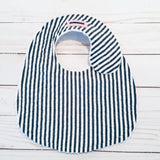 Navy Blue Stripe Seersucker Bib