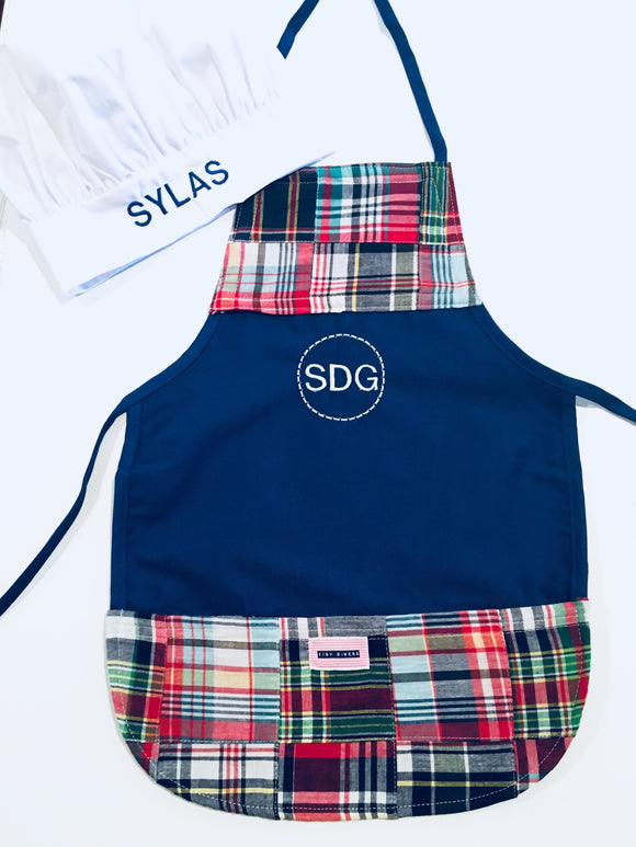 Child's Apron With Madras Trim