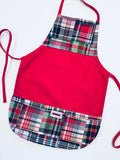 Child's Apron With Madras Trim