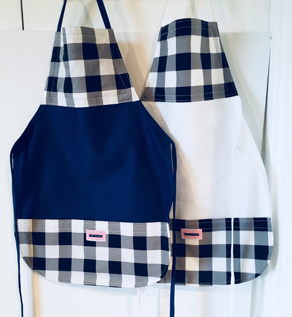 Child's Apron with Big Black & White Check