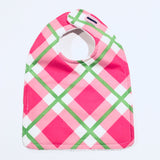 Pink & Green Big Plaid Baby Bib