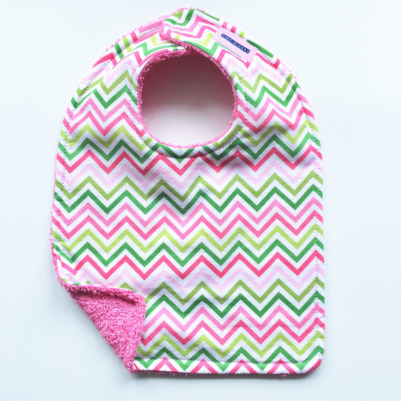 Pink & Green Chevron Bib