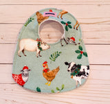 Farm Animals Christmas Baby Bib