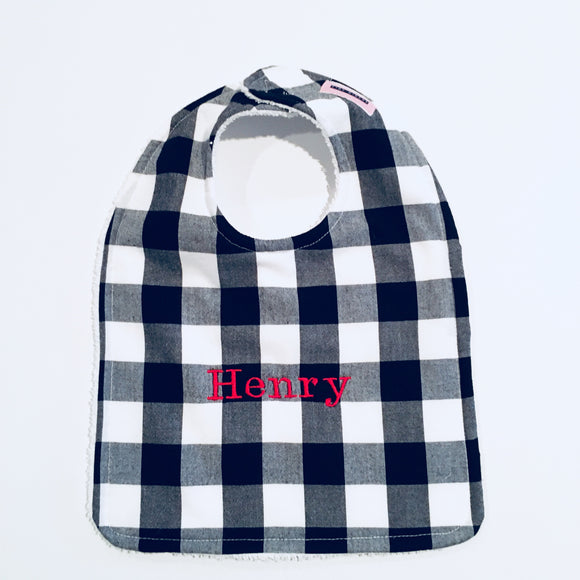 Black Buffalo Check Baby Bib