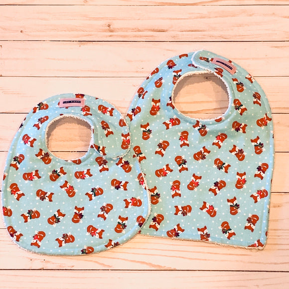 Festive Foxes Baby Bib