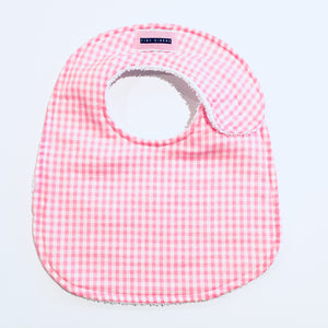 Pink Gingham Baby Bib