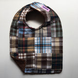 Brown & Light Blue Madras Bib