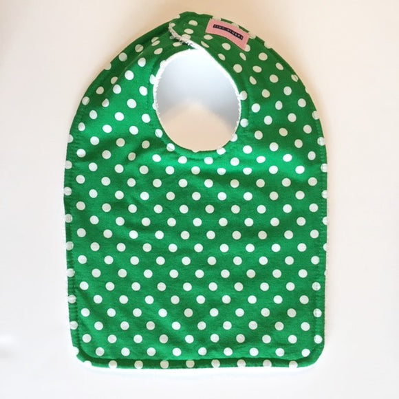 Kelly Green with White Dots Baby Bib