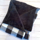 Black Buffalo Check Flannel & Fleece Baby Blanket