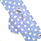 Periwinkle With Big White Dots Bib & Burp Pad Gift Set