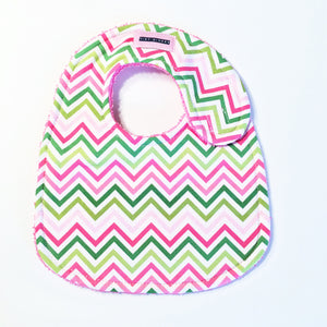 Pink & Green Chevron Bib