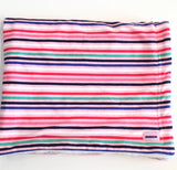 Bright Colored Striped Knit Fleece Blanket