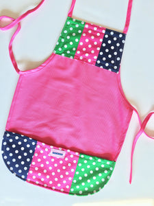 Preppy Patchwork Child's Pink Apron
