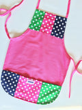 Preppy Patchwork Child's Pink Apron