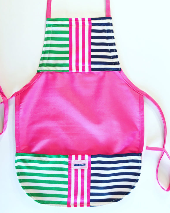 Preppy Patchwork Child's Pink Apron