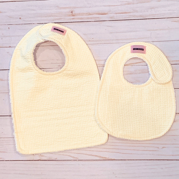 Yellow Stripe Seersucker Baby Bib