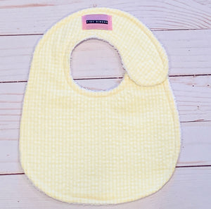 Yellow Stripe Seersucker Baby Bib