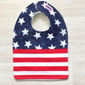 Big Stars and Stripes Baby Bib
