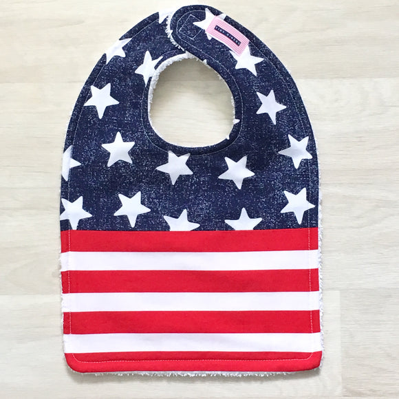 Big Stars and Stripes Baby Bib