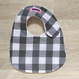 Gray & White BIG Check Bib