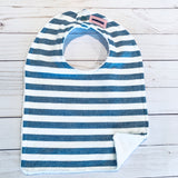 Denim Blue and White Stripe Baby Bib