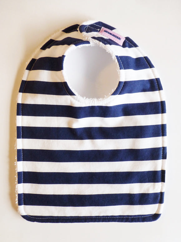 Navy & White Thick Striped Bib