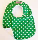 Kelly Green with White Dots Baby Bib