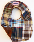 Brown & Light Blue Madras Bib