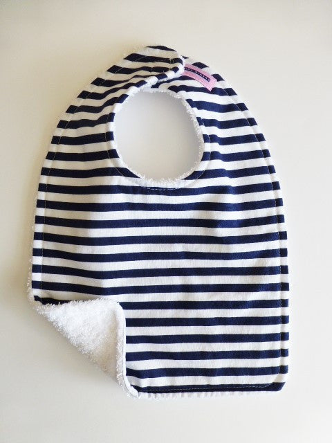 Navy & White Thin Striped Bib