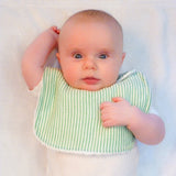 Green Stripe Seersucker Baby Bib