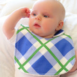 Royal Blue & Green Big Plaid Baby Bib